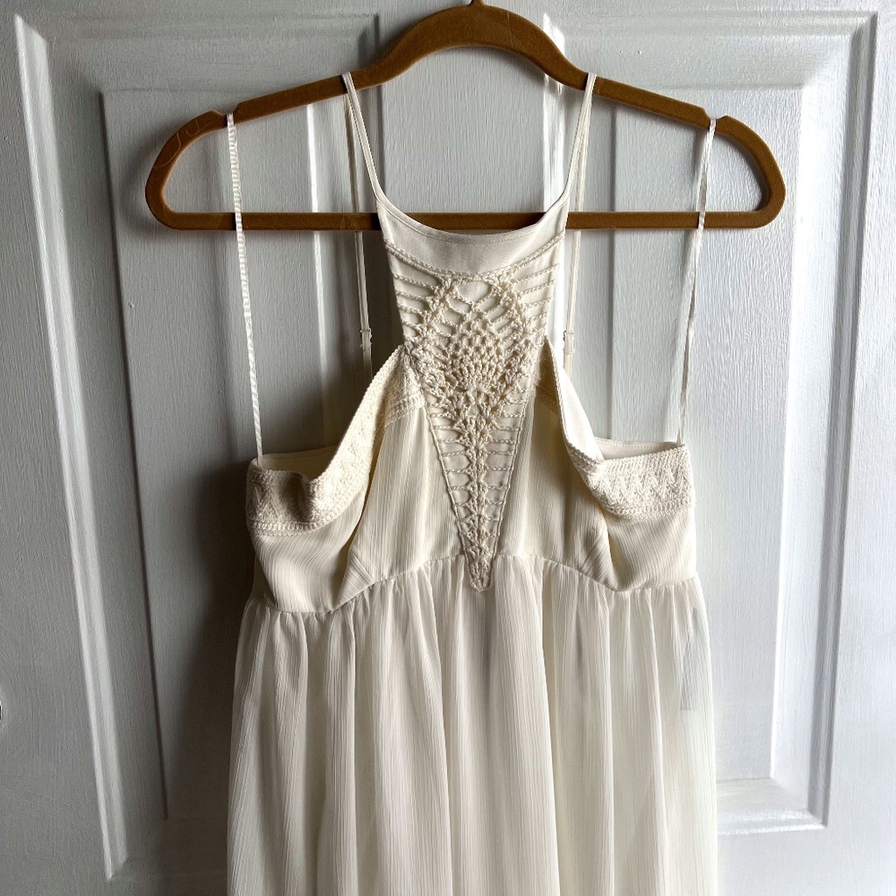 Express White Summer High-Neck Maxi Dress